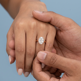Exquisite Oval Cut Diamond Solitaire with Hidden Halo