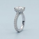 Unforgettable Sparkle: Three Row Pave Cushion Lab-Grown Diamond Ring