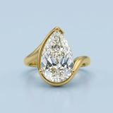 Modern Lab-Grown Pear Diamond Ring