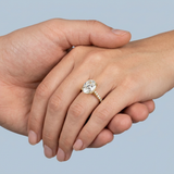 Oval cut Diamond Cathedral Ring