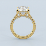 Unforgettable Sparkle: Three Row Pave Cushion Lab-Grown Diamond Ring