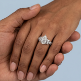 Floral Elegance: Pear Brilliant Cut Lab-Grown Diamond Ring