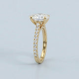Oval cut Diamond Cathedral Ring