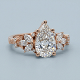 Floral Elegance: Pear Brilliant Cut Lab-Grown Diamond Ring
