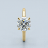 Cathedral Hidden Halo Round Cut Diamond Ring