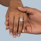 Unforgettable Sparkle: Three Row Pave Cushion Lab-Grown Diamond Ring