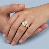 Floral Elegance: Pear Brilliant Cut Lab-Grown Diamond Ring