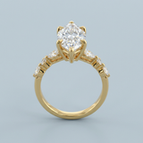 Lab-Grown Diamond Marquise Engagement Ring with Accents