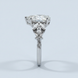 Floral Elegance: Pear Brilliant Cut Lab-Grown Diamond Ring