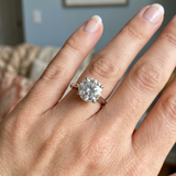 Cathedral Hidden Halo Round Cut Diamond Ring