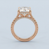 Unforgettable Sparkle: Three Row Pave Cushion Lab-Grown Diamond Ring