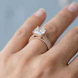 Unforgettable Sparkle: Three Row Pave Cushion Lab-Grown Diamond Ring