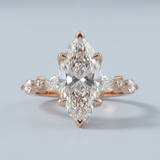 Lab-Grown Diamond Marquise Engagement Ring with Accents
