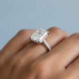 Hidden Halo Radiant Cut Diamond Engagement Ring