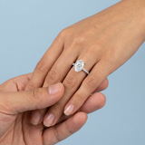 Oval cut Diamond Cathedral Ring