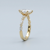 Lab-Grown Diamond Marquise Engagement Ring with Accents