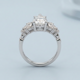 Floral Elegance: Pear Brilliant Cut Lab-Grown Diamond Ring