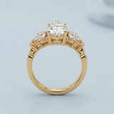 Floral Elegance: Pear Brilliant Cut Lab-Grown Diamond Ring
