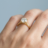 Cathedral Hidden Halo Round Cut Diamond Ring