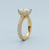 Unforgettable Sparkle: Three Row Pave Cushion Lab-Grown Diamond Ring