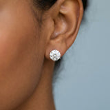 14K Gold, 3+ Carat Elegance: DEF VS1 Studs. 3-prong