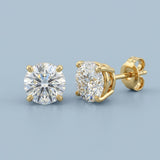 14K Gold, 3+ Carat Elegance: DEF VS1 Studs