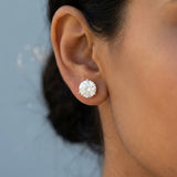 14K Gold, 3+ Carat Elegance: DEF VS1 Studs. 3-prong