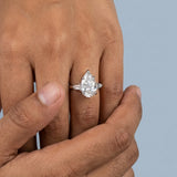 Elysia Pear Cut Diamond Three-Stone Ring 3.00 + ct, E/VS
