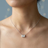 East-West Radiant Cut Lab Grown Diamond Bezel Pendant