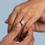 Solitaire Inspired Hidden Halo Cushion Brilliant Cut