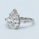 Elysia Pear Cut Diamond Three-Stone Ring 3.00 + ct, E/VS