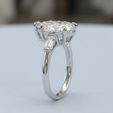 Elysia Pear Cut Diamond Three-Stone Ring 3.00 + ct, E/VS