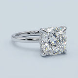 Solitaire Inspired Hidden Halo Cushion Brilliant Cut