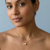 East-West Radiant Cut Lab Grown Diamond Bezel Pendant