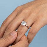 Solitaire Inspired Hidden Halo Cushion Brilliant Cut