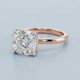 Solitaire Inspired Hidden Halo Cushion Brilliant Cut