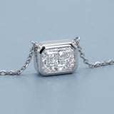 East-West Radiant Cut Lab Grown Diamond Bezel Pendant