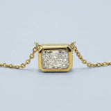 East-West Radiant Cut Lab Grown Diamond Bezel Pendant