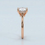 Cathedral Hidden Halo Round Cut Diamond Ring
