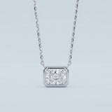 East-West Radiant Cut Lab Grown Diamond Bezel Pendant