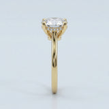 Cathedral Hidden Halo Round Cut Diamond Ring