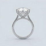 5ct Round Brilliant Diamond Petal Cathedral Ring in 14K White Gold