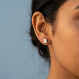 1.1 ct Emerald Cut Lab Grown Diamond Stud Earrings