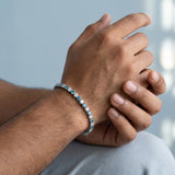 Tennis Bracelet Round Brilliant Cut Lab Grown White & Blue Diamonds 3.39 CTW