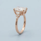 Radiant and Round Three-Stone Engagement Ring Setting