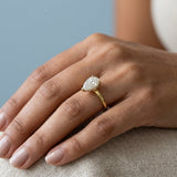 Pear Hidden-Halo Lab-Diamond Ring — 2.00 ct Centre Minimum