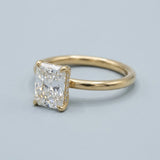 Radiant Hidden-Halo Diamond Engagement Ring Setting