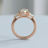 Marquise and Shield Three-Stone Ring Setting