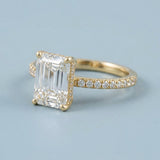 Emerald Hidden-Halo French Pavé Ring Setting