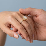 Round Petal Pavé Engagement Ring Setting